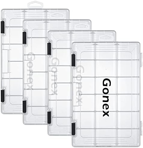 Gonex 3600 3700 Fishing Tackle Trays Lure Box with Adjustable Dividers by Gonex
