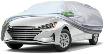 AUQDD 6-Layers Premium Sedan Car Cover Waterproof All Weather Weatherproof UV Sun Protection Snow Dust Storm Resistant Outdoor Exterior Custom Form-Fit Full Padded Car Cover with Straps 178"-189" K2 by AUQDDAutoPartsWholesale