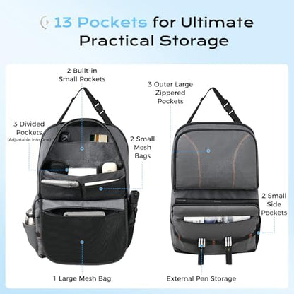 Coverado Backseat Car Organizer 2 Packs, Heavy-Duty Durable Dual-Way Use Car Back Seat Organizer Waterproof with Multi Pockets, Zipper Closure Design, Protect Valuables from Spills, Keeps Car Tidy - Image 2