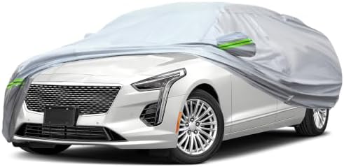 AUQDD 6-Layers Premium Sedan Car Cover Waterproof All Weather Weatherproof UV Sun Protection Snow Dust Storm Resistant Outdoor Exterior Custom Form-Fit Full Padded Car Cover with Straps 205"-214" K5 by AUQDDAutoPartsWholesale