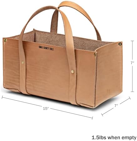 Kings County Tools Heavy Duty Buffalo Leather Tote Tool Bag, 15x7x7-Inch - Image 6