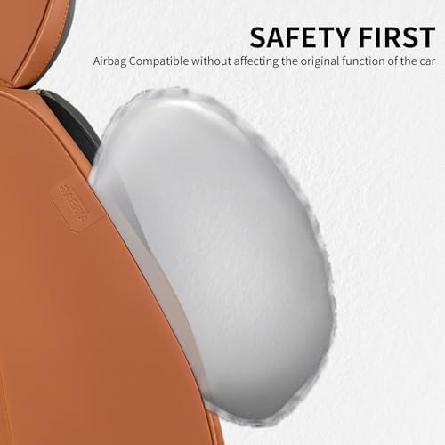 FLORICH Leather Seat Cover, Car Seat Covers Front Set, Waterproof Car Seat Protectors, Front Seat Covers 2 Pack, Automotive Seat Covers Protector Fit for Most Cars Trucks SUV - BrownBlack - Image 4