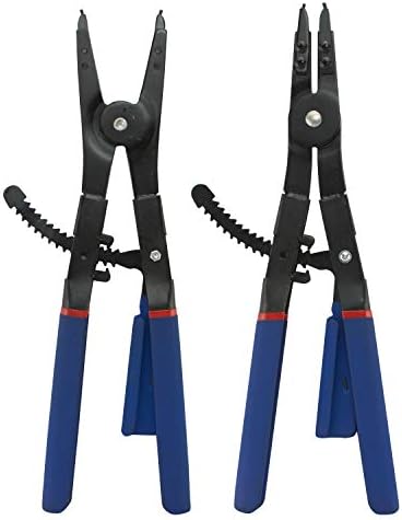 Hiltex 02016 16" Snap Ring Plier Set, 2 Piece | External and Internal Pliers | Straight, 45°, 90° Tips - Image 2