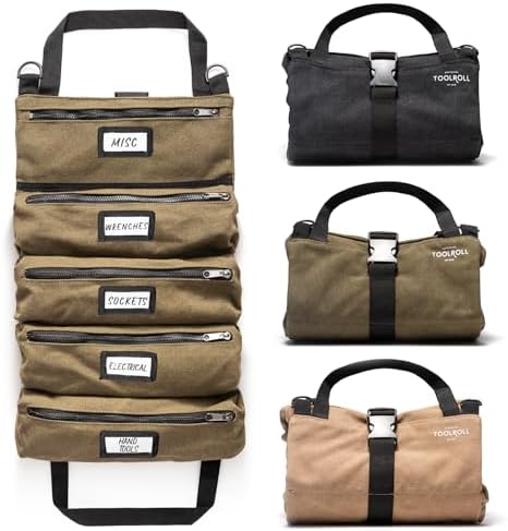 Official Legacy Tool Roll Bag, 5-Pocket, 20 x 12 in, ArmyGreen, Made in USA by OfficialToolRoll