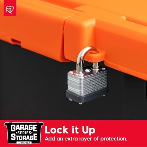 IRIS USA 5-Pack 3 Gal Heavy Duty Lockable Storage Totes with lids, Orange - Image 5