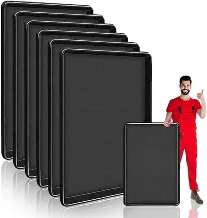 6 Pcs Extra Large Oil Drip Pan, 35.4×24×1.6Inches Oil Drain Pan for Under Car,Plastic Oil Drip Tray for Garage, Fridges, Washing Machines, Cat Litter Box,Keeps Floors Safe & Clean by Unknown