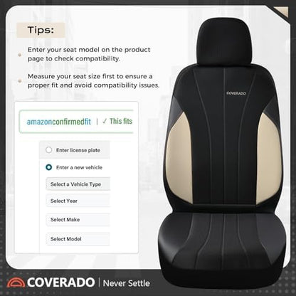 Coverado Car Seat Covers Full Set, Waterproof Automotive Seat Protectors 5 Seats,Beige Driver Protectors Universal Fit for SUVs, Trucks, Sedans,Car Accessories - Image 5