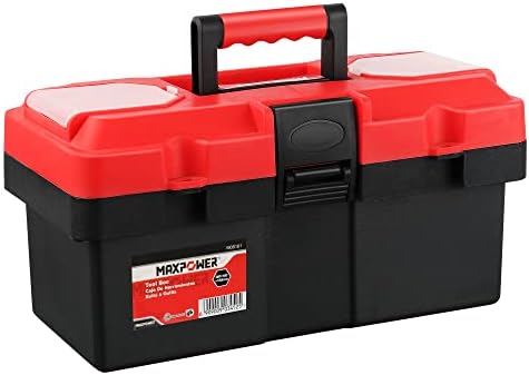 MAXPOWER Small Tool Box, 14-inch Plastic Tool Boxes with Handle by MAXPOWER