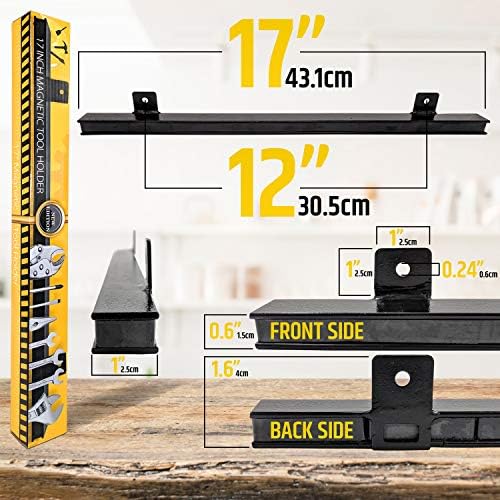 HMmagnets 17" Heavy-Duty Magnetic Tool Holder (Upgraded Version) - Extremely Powerful Magnetic Pull Force to Hold Heavy Tools - Professional Space-Saving Magnetic Bar - Tool Organizer Rack/Strip - Image 4