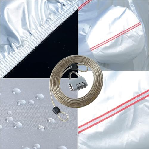 Tecoom Hard Shell Oxford Material Door Shape Zipper Design Waterproof UV-Proof Windproof Car Cover for All Weather Indoor Outdoor Fit 160-172 Inches Hatchback - Image 3
