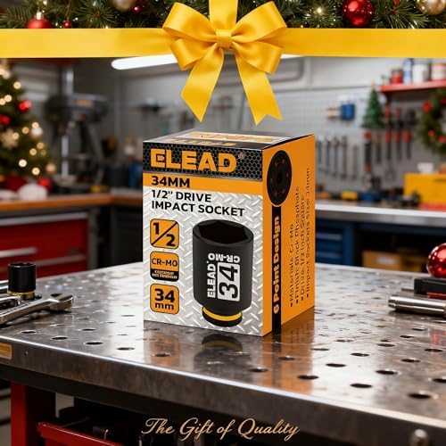 ELEAD 34 mm Socket 1/2" Drive Deep Impact Socket, Metric 6 Point 1/2-inch Drive Impact Axle Nut Sockets, CR-MO Nut Socket Set, Tools for Easy Removal of Axle Shaft Nuts - Image 7