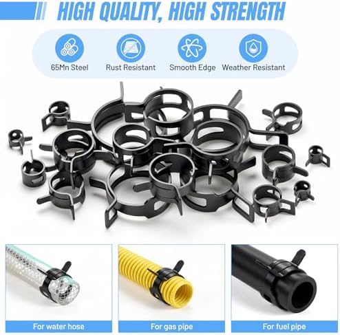 Housolution 400PCS 6-35mm Spring Hose Clamps, 20 Sizes Spring Pipe Clamps - Image 4