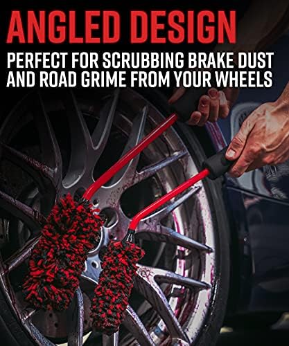 Adam's Polishes Angled Wheel Detailing Brush - Car Cleaning Wheel Brush |Use W/Wheel Cleaner, Rim Cleaner, Chrome Cleaner | Car Wash Brush Cleans Brake Dust from Barrels & Hard to Reach Areas (Large) - Image 3