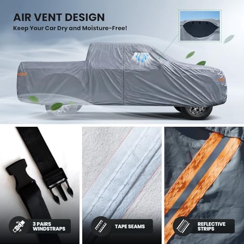 Maverick Truck Cover Custom Fit 2022-2026 Crew Cab Short Bed(4.5') with Door Zipper, 10 Layers Outdoor Heavy Pickup Truck Cover Waterproof All Weather, Wind Dust Sun Protector. - Image 5