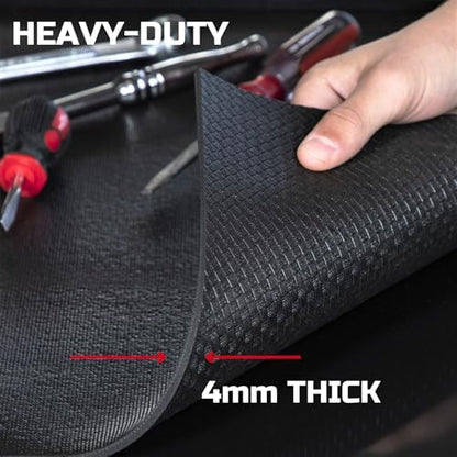 ONREVA Tool Box Liner 30 inch Wide x 12 ft Large, Thick Heavy Duty Toolbox Drawer Liners, Rolling Tool Chest Foam Mat, Shelf Rubber Mat, Black Non-Slip Organizer Pad for Cabinet, Workbench - Image 4