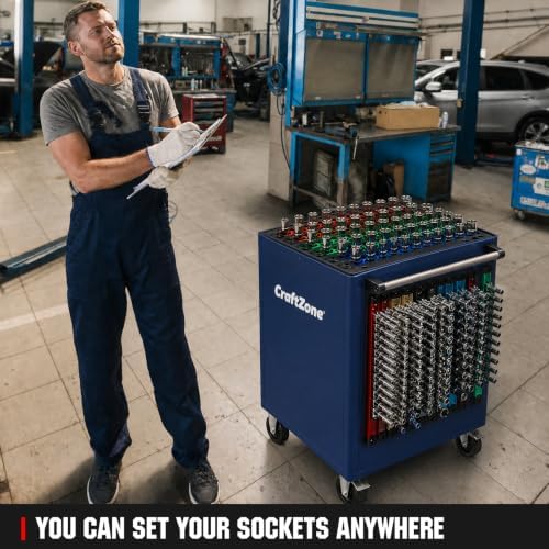 Socket Organizer Set - Socket Rail & Socket Holder with Ratchet Organizer - 240 Clips Total (84 for 1/4", 84 for 3/8", 72 for 1/2") - Socket Organizer for Tool Box Drawer. - Image 7