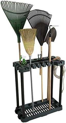 Garden Tool Organizer - Utility Rack, Holds Yard Tools - Garage Organizers and Storage Home Essentials by Stalwart - 40 Yard Tools, UNIT | Rolling Utility Cart with Wheels - Garage Organization and Storage Home Essentials - Image 2