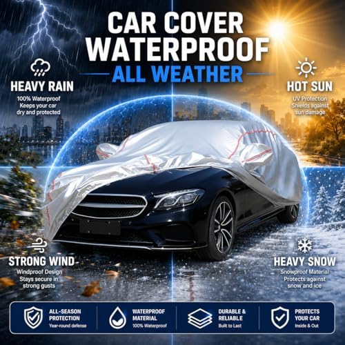 Car Cover Waterproof All Weather, 8-Point Fastening for Benz E-Class - Image 6