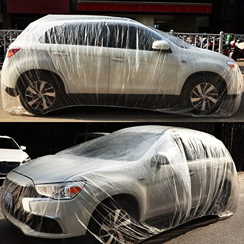 Tallew 4 Pcs Universal Plastic Car Cover Bulk, 12. 5 x 21. 7ft - Image 2