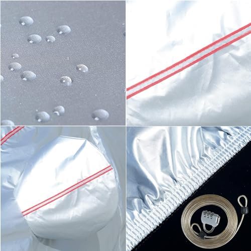 Tecoom Hard Shell Car Cover for Automobiles with Zipper Design, Waterproof All Weather UV-Proof Windproof for Indoor Outdoor Fit 216-230 Inches Full-Size SUV - Image 5