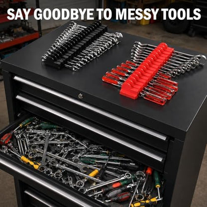 120 pcs Modular Wrench Organizer for Tool Drawers (Black & Red & Blue) - Image 2
