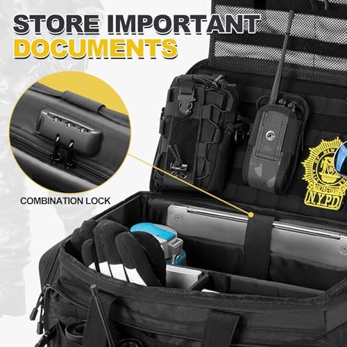 Car Front Seat Organizer | Patrol Bag | large police duty bag | 35L size 15" laptop compatible | Military Duffle for patrol, Gym, Camping, Hunting, Range | DIY space - Image 3