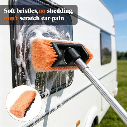 12FT Car Wash Brush with Long Handle, RV Wash Brush with Soft Chenille Microfiber Mop, Mitt and Windows Squeegee, Extendable Cleaning Kit for Truck, Boat or House Siding Ceiling, 5Pack - Image 5