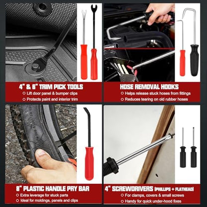 18-Piece Automotive Fuel Line Disconnect Tool Kit & Hose Clamp Pliers Set with Fuel Line Pliers, Hose Removal Pliers, Relay Puller Pliers, Panel Clip Pliers, Pinch-Off Clamps, Trim Tools & Toolbox - Image 5