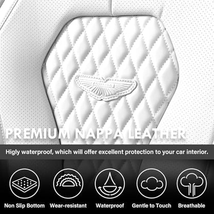 Coverado Seat Covers 2 Pack, Car Seat Covers Front Seats, White Car Seat Cover, Waterproof Car Seat Covers, Car Seat Cushion, Front Leather Seat Protector Fit for Most Cars - Image 6