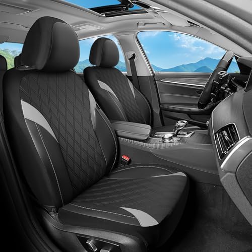 FLORICH Car Seat Covers Front Seat, Leather Seat Covers for Cars, Car Seat Protector Waterproof, Universal Automotive Seat Covers, Front Car Seat Cover Fit for Most Sedans SUV Pick-up Truck by FLORICH
