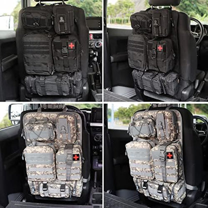 MAIKER Tactical Car Seat Back Organizer, Upgrade Tactical Vehicle Panel Organizer with 5 Detachable Molle Pouch, Universal fits for Most of Vehicle Black - Image 5