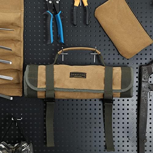 Wrench Tool Roll, Heavy Duty Waxed Canvas Multi-purpose Tool Pouch Bag With 25 Pockets, Easy Storage, Durable (Khaki) - Image 7
