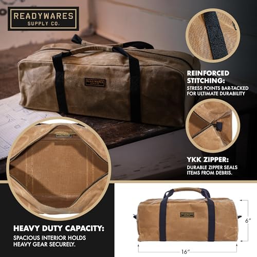 Readywares 16" Utility Bag | Waxed Canvas Medium Heavy Duty Tool Bag - Image 2