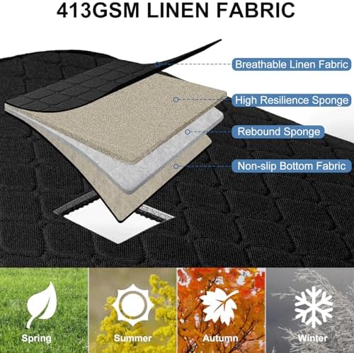 2 Pack Car Seat Covers, Front Seat Covers for Cars, Breathable Linen Car Seat Protector, Universal Fits for Most Automotive, Vehicles, SUVs, Cars, Sedans(Black) - Image 3