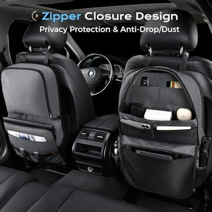 Coverado Backseat Car Organizer 2 Packs, Heavy-Duty Durable Dual-Way Use Car Back Seat Organizer Waterproof with Multi Pockets, Zipper Closure Design, Protect Valuables from Spills, Keeps Car Tidy - Image 3
