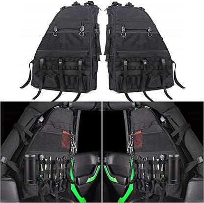 Roll Bar Storage Bag Cargo Cage with Multi-Pockets for 2007~2022 Jeep Wrangler JK TJ JL & Unlimited 4 Doors Organizers Saddlebag Holder Bags Tool Kits (Pack of 2) - Image 7