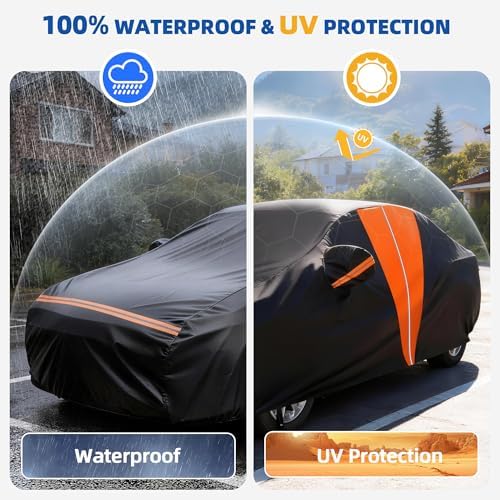 10-Layer Car Cover Waterproof All Weather for Sedan 179"-185" L - Image 3