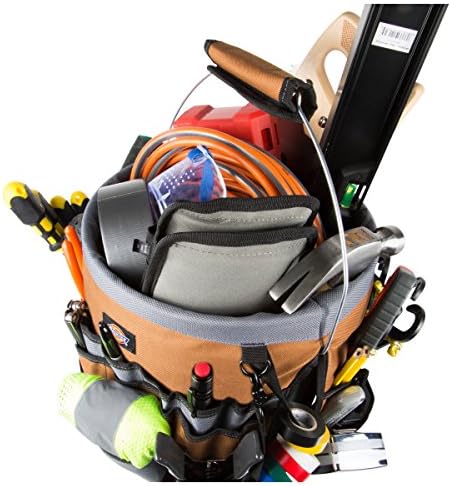 Dickies 35-Pocket 5-Gallon Bucket Organizer With Drill Holster, Padded Handle, and Tape Tether, for Contractors and Painters - Image 6