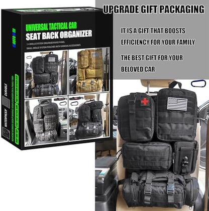 7 PACK Tactical Seat back organizer Truck organizer With 6 Detachable Pouches Universal For Car Truck Ford Jeep Military-Grade Heavier Panels With Multi-functional Packs (7-PACK-Upgrade) - Image 6