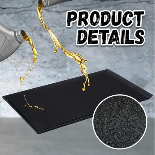 Uiifan 2 Set 47 x 29.3 x 1.6 Inch Oil Drip Pan with Thickened No Splatter Pad for Under Car Extra Large Oil Drip Tray for Automotive Garage Machinery Supplies - Image 4