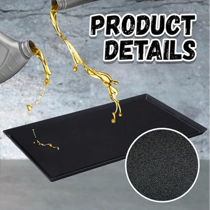 Uiifan 2 Set 47 x 29.3 x 1.6 Inch Oil Drip Pan with Thickened No Splatter Pad for Under Car Extra Large Oil Drip Tray for Automotive Garage Machinery Supplies - Image 4