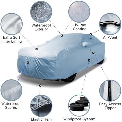 iCarCover Car Cover Waterproof All Weather for 1985-1988 Fiero GT Fastback - Image 4