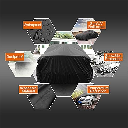 uxcell 3XXL Heavy-Duty Waterproof Car Cover with Mirror Pockets - Extra Large UV/Snow/Rain Resistant Cover for Van, RV, Oversized Vehicles - Image 5