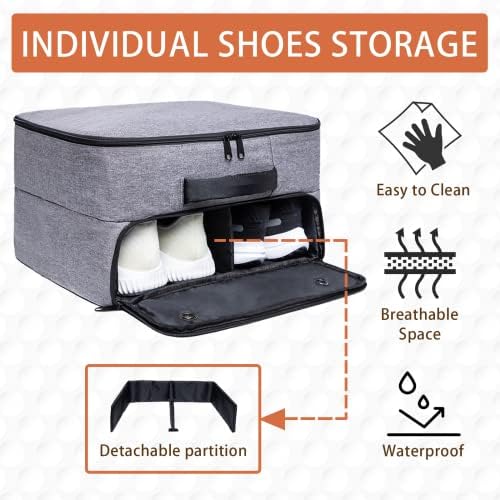 Golf Trunk Organizer 2 Layer, Car Golf Organizer with Ventilated Compartment for 2 Pair Shoes, Golf Trunk Storage Locker for Golf Accessories, Balls, Tees, Clothes, Gloves, Golf Gifts for Men - Image 3