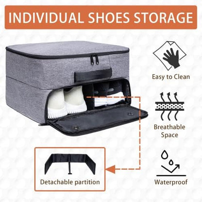 Golf Trunk Organizer 2 Layer, Car Golf Organizer with Ventilated Compartment for 2 Pair Shoes, Golf Trunk Storage Locker for Golf Accessories, Balls, Tees, Clothes, Gloves, Golf Gifts for Men - Image 3