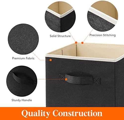 Lifewit Storage Cubes, 11 Inch Organizer Bins, 18L Black, 8 Packs - Image 3