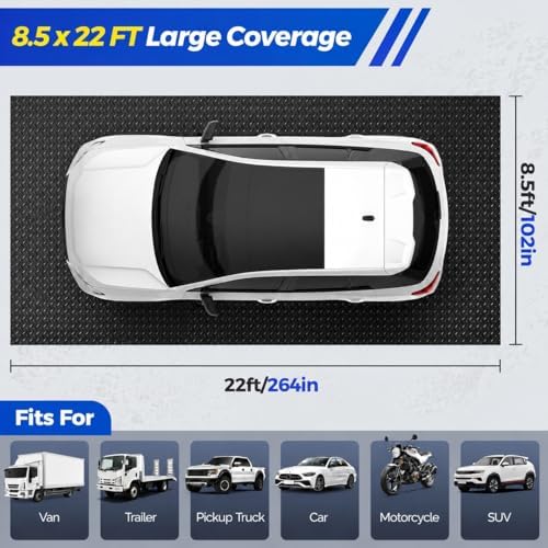 8.5x22 FT Heavy Duty Garage Floor Mat, 2.8mm Thickened Garage Flooring Roll - Image 3
