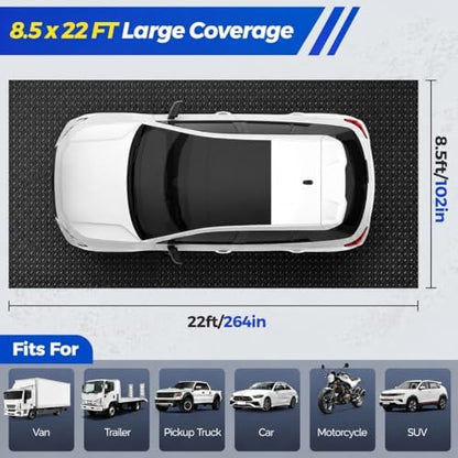 8.5x22 FT Heavy Duty Garage Floor Mat, 2.8mm Thickened Garage Flooring Roll - Image 3