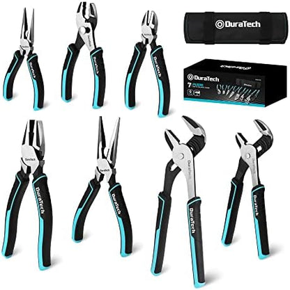 DURATECH 7-Piece Pliers Set with Rolling Pouch,Cr-Ni Construction by DURATECH