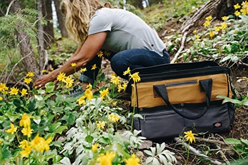 Dickies 16-Inch Durable Canvas Work Bag for Painters, Carpenters, and Builders, Heavy-Duty Zipper, Reinforced Handles, Exterior Pockets, Tan/Grey - Image 6